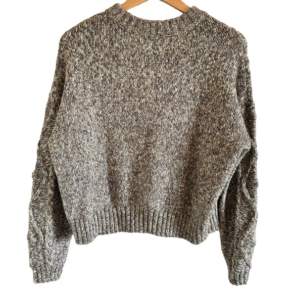 Simon's Cable Knit Medium Tweed Crewneck Sweater - Picture 7 of 8